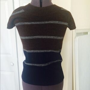 Vera Wang Blue and Brown Striped Sweater, Size XS 🔴CLEARANCE🔴